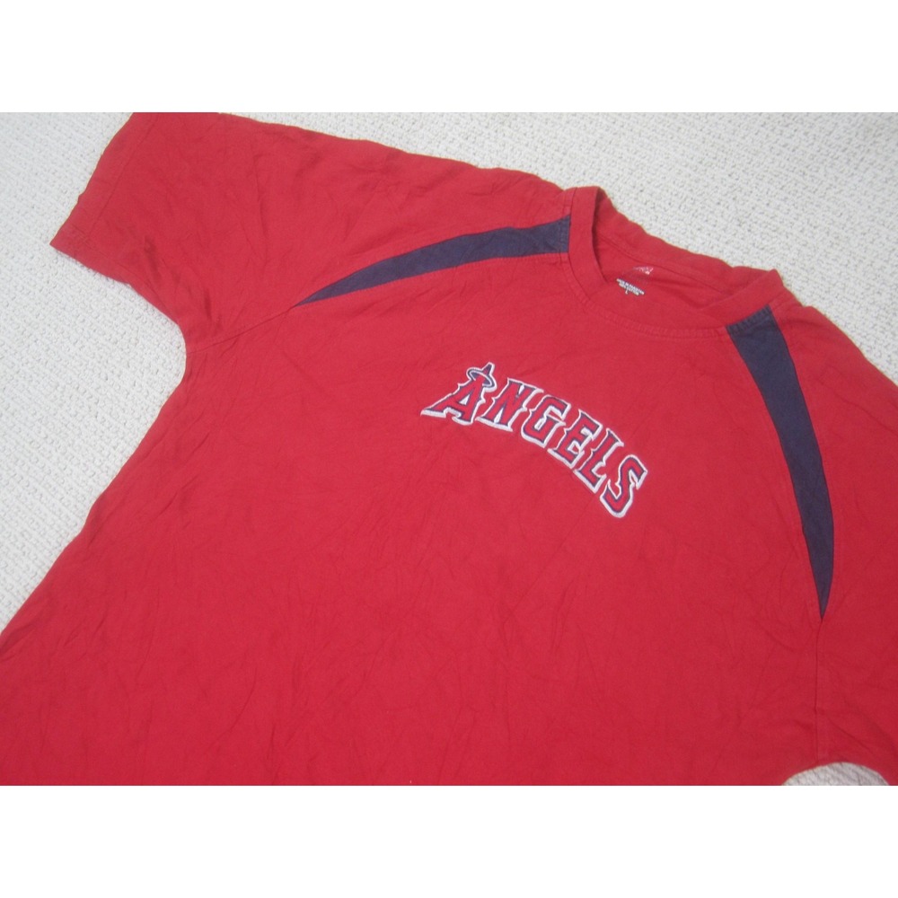 Vintage Anaheim Angels Shirt Mens Large Red MLB Baseball Raglan Tee 2000s - Picture 2 of 9